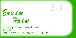 ervin haim business card